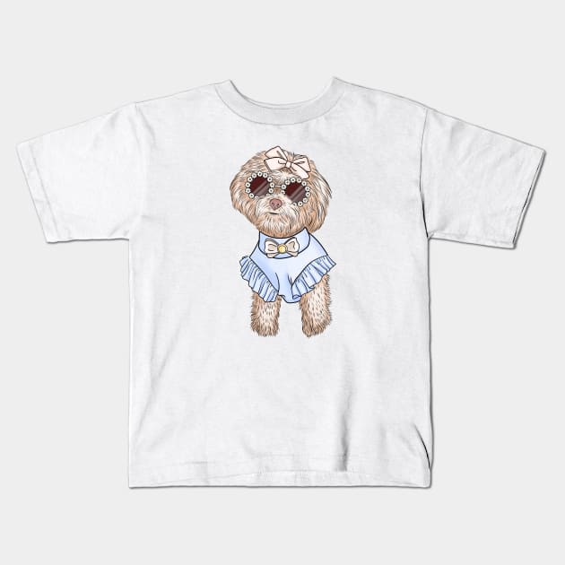 Cute bichon Kids T-Shirt by Kuchinska design